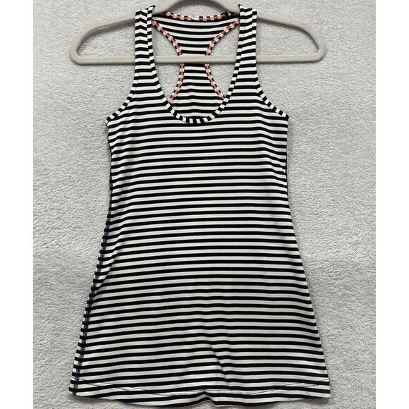 Lemon Tops - Lululemon Swiftly Tech Racerback Tank Top Black /White‎ Stripes Womens Size M?